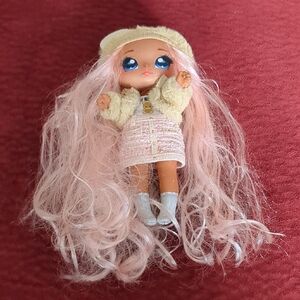 Adorable Pink-Haired Doll with Cream Outfit